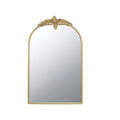 Large Gold Arch Mirror with Leaf Accents
