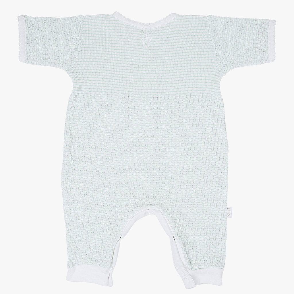 Paty Short Sleeve Knit Romper with Pima Binding