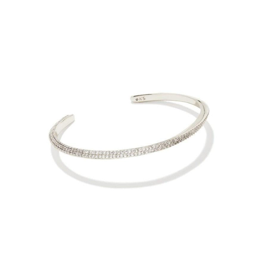 Kendra Scott Silver White CZ Ella Cuff Bracelet