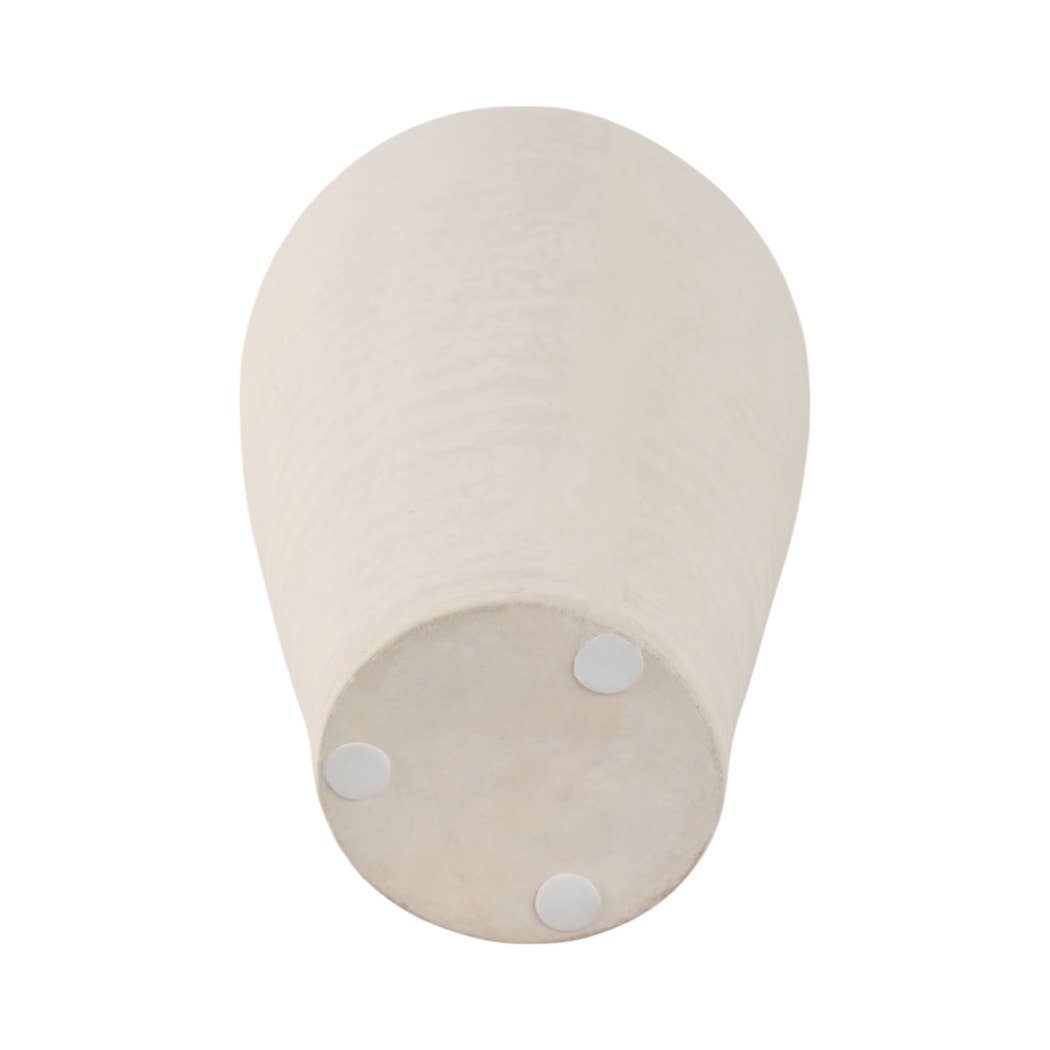 Ivory Ribbed Terracotta Floor Vase, 16 in.