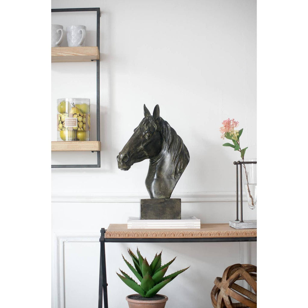 Bronze Polyresin Horse Head Bust