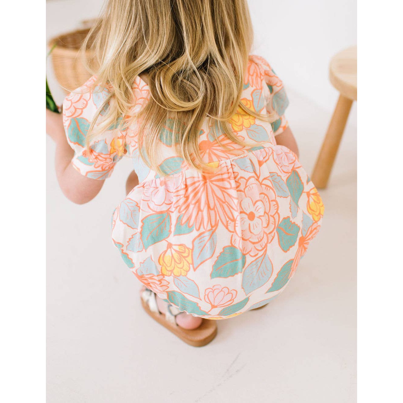 Ollie Jay Puff Baby Romper in Soft Floral