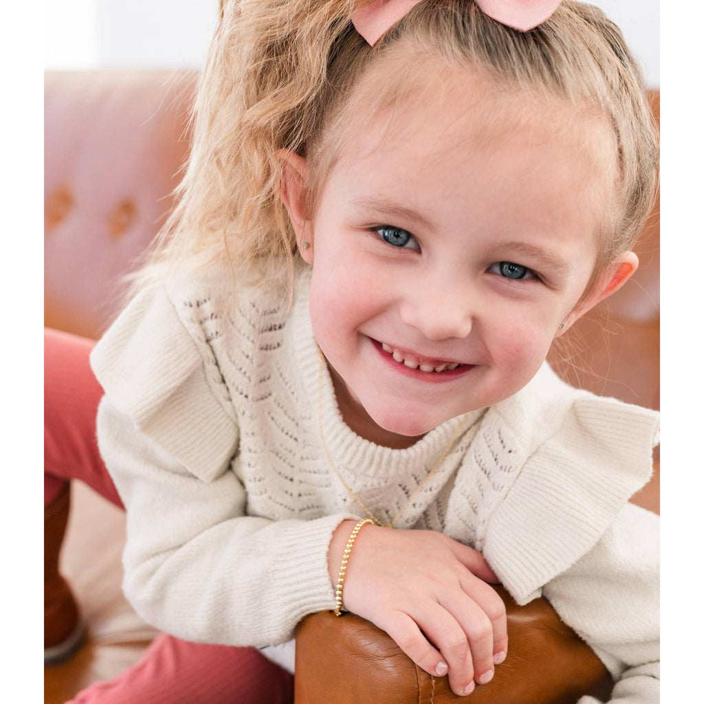14K Gold-Plated SterlingSilver Baby or Girls Beaded Bracelet