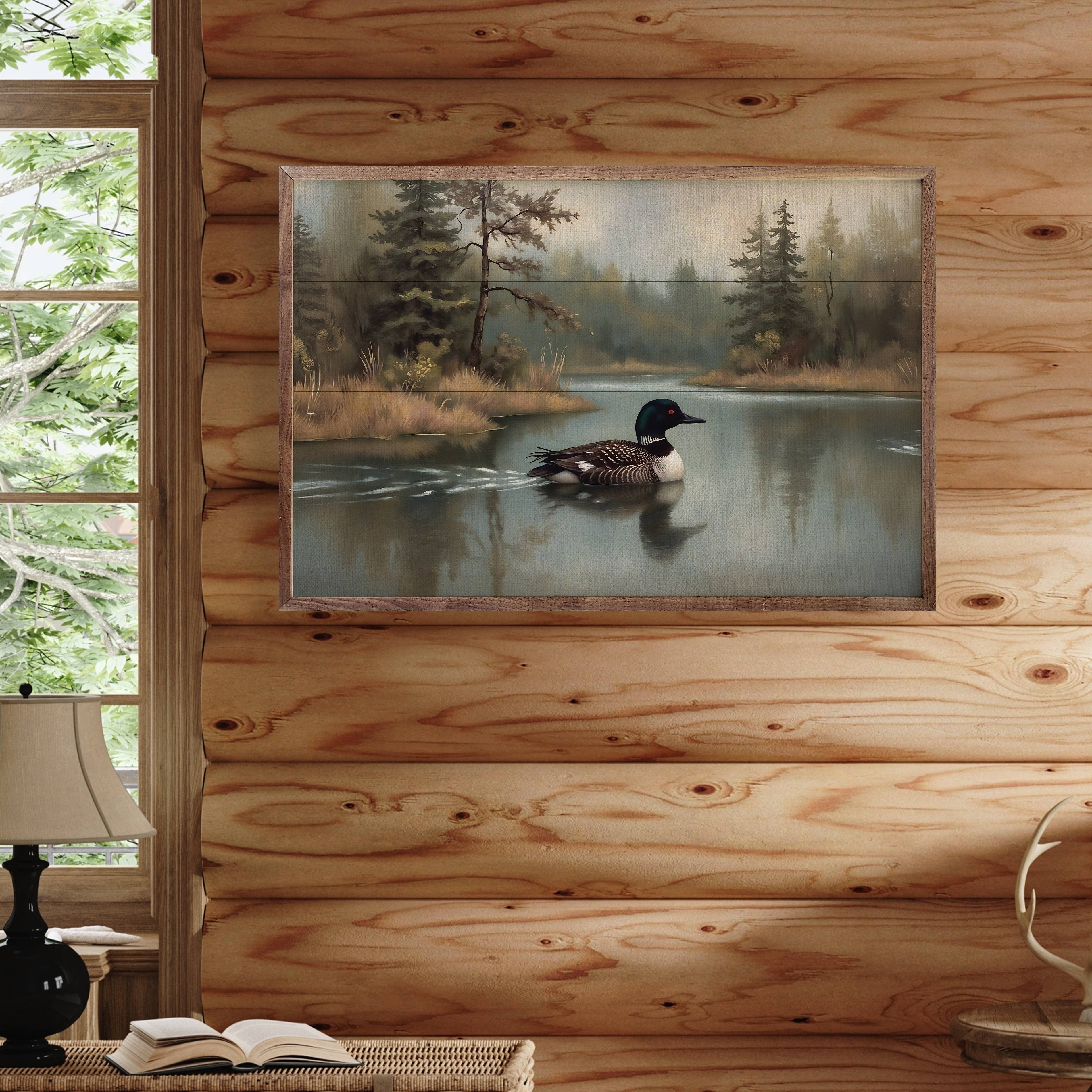 Loon In Pine Lake
