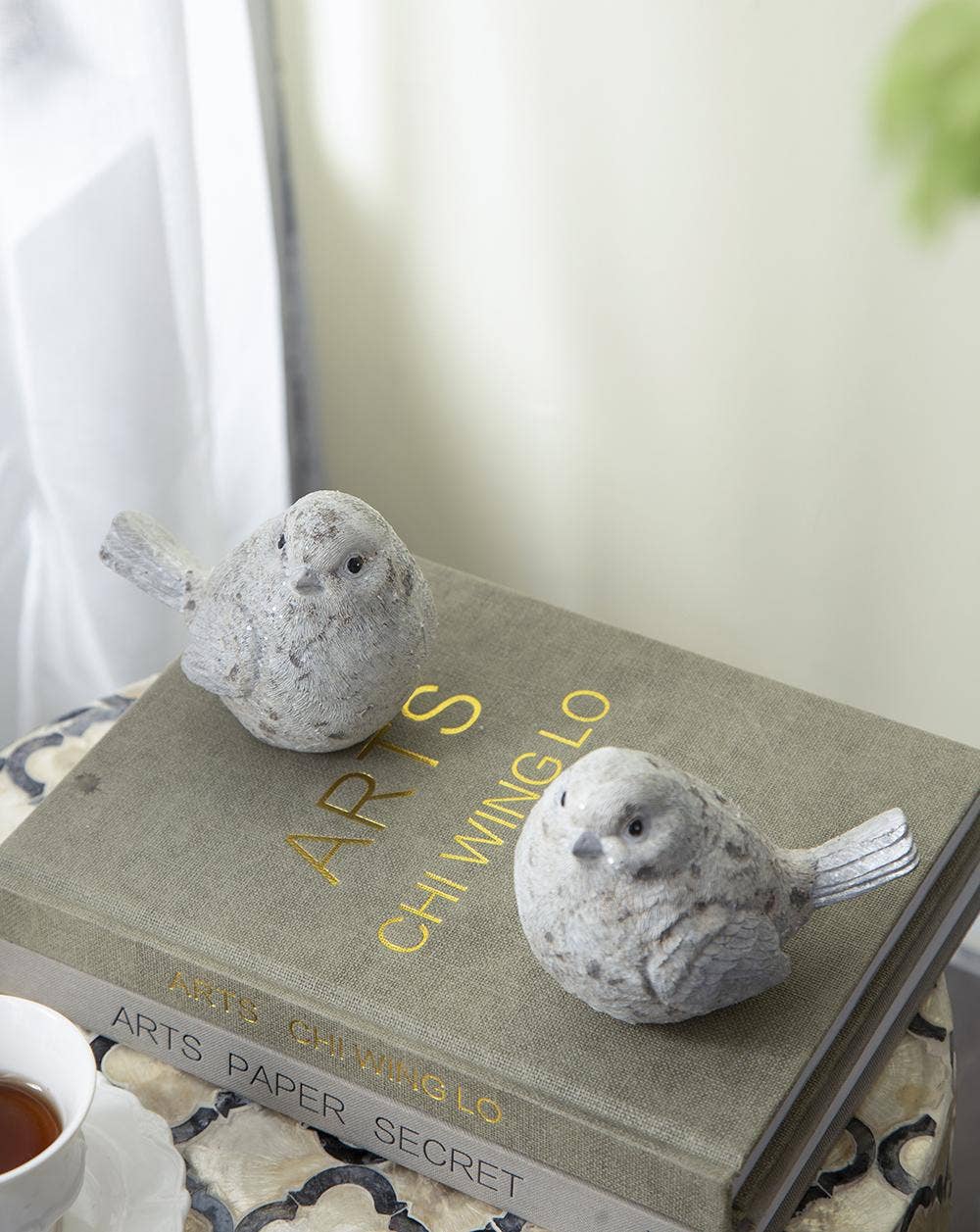 Resin Sparkly Snow Bird, Set of 4