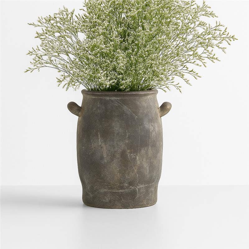 Decorative Vase - Brown Terracotta Textured Tall, 12 in.