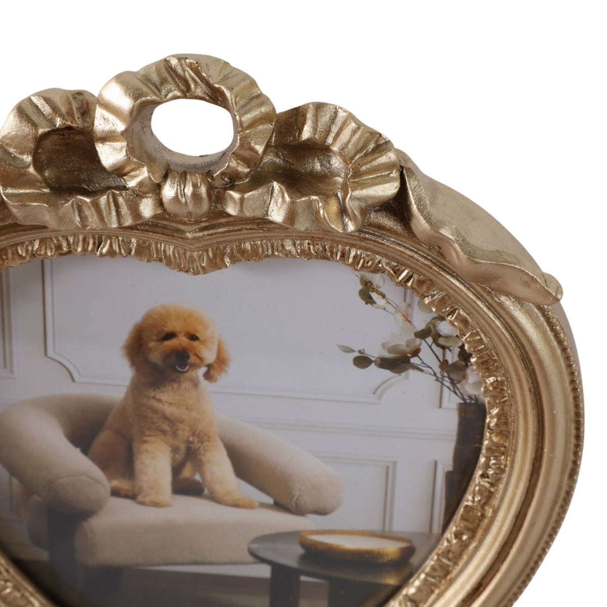 Photo Frame - Gold Polyresin Coquette Heart, 5x5 in.