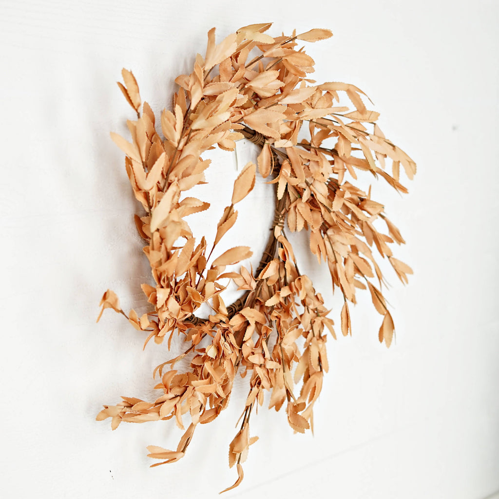 Herb Leaf Wreath, Tea Stained