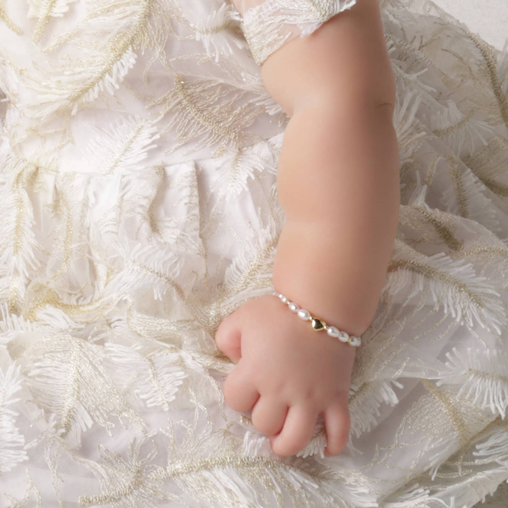 Cherished Moments Willow, Girls 14K Gold-Plated Pearl Baby & Children's Bracelet