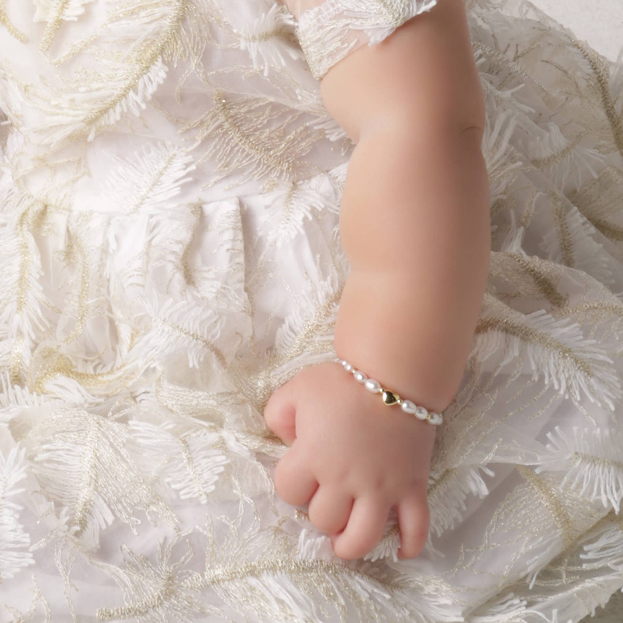 Cherished Moments Willow, Girls 14K Gold-Plated Pearl Baby & Children's Bracelet