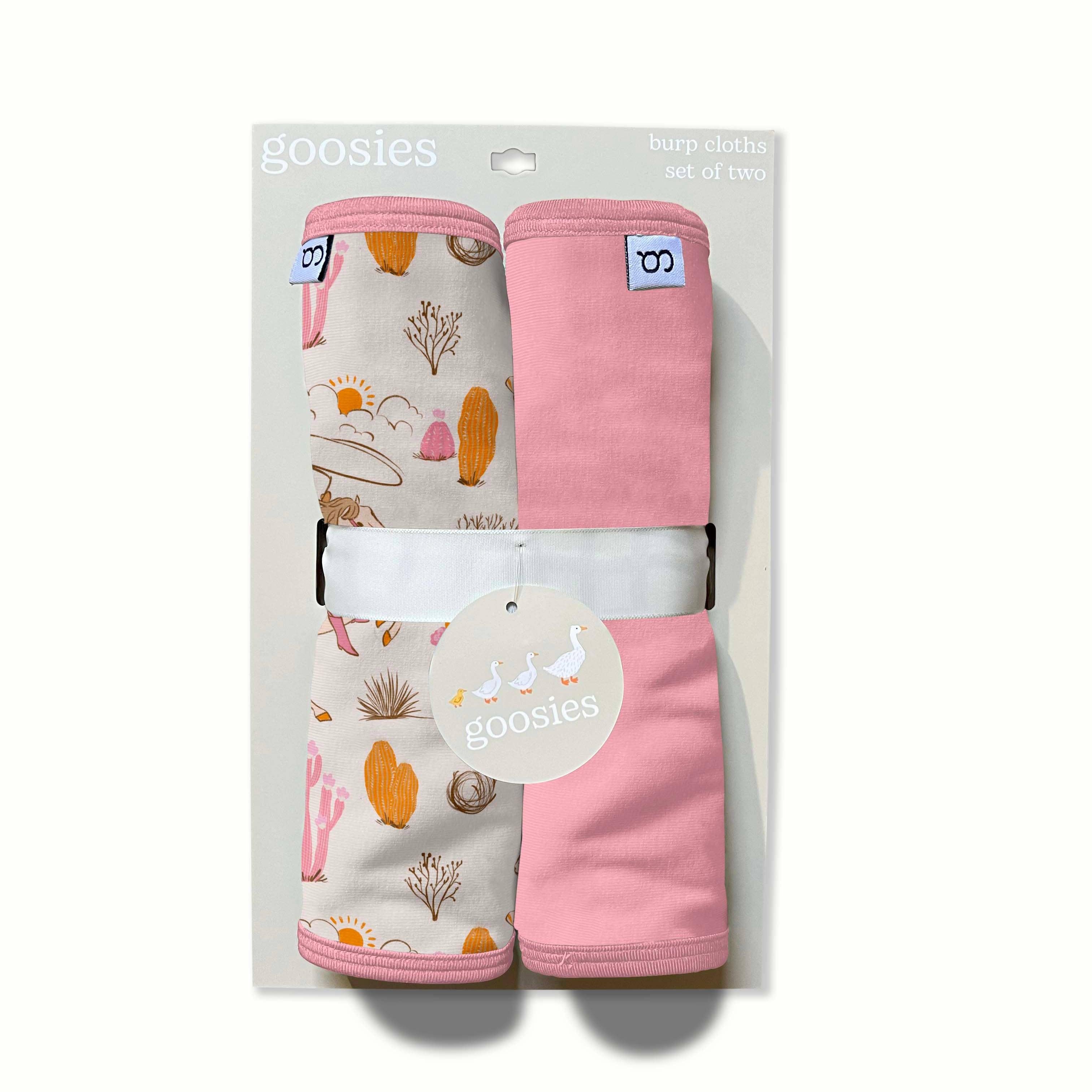 Goosies Cowgirl Toile Burp Cloth Set