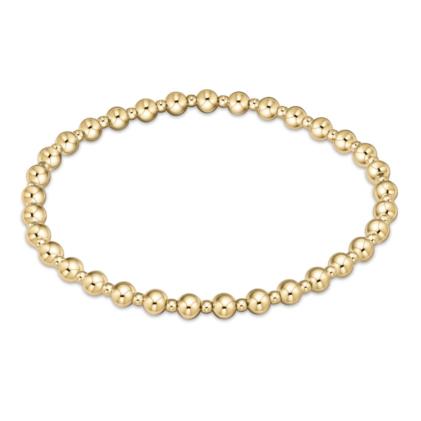 Classic Grateful Pattern 4MM Bead Bracelet, Gold