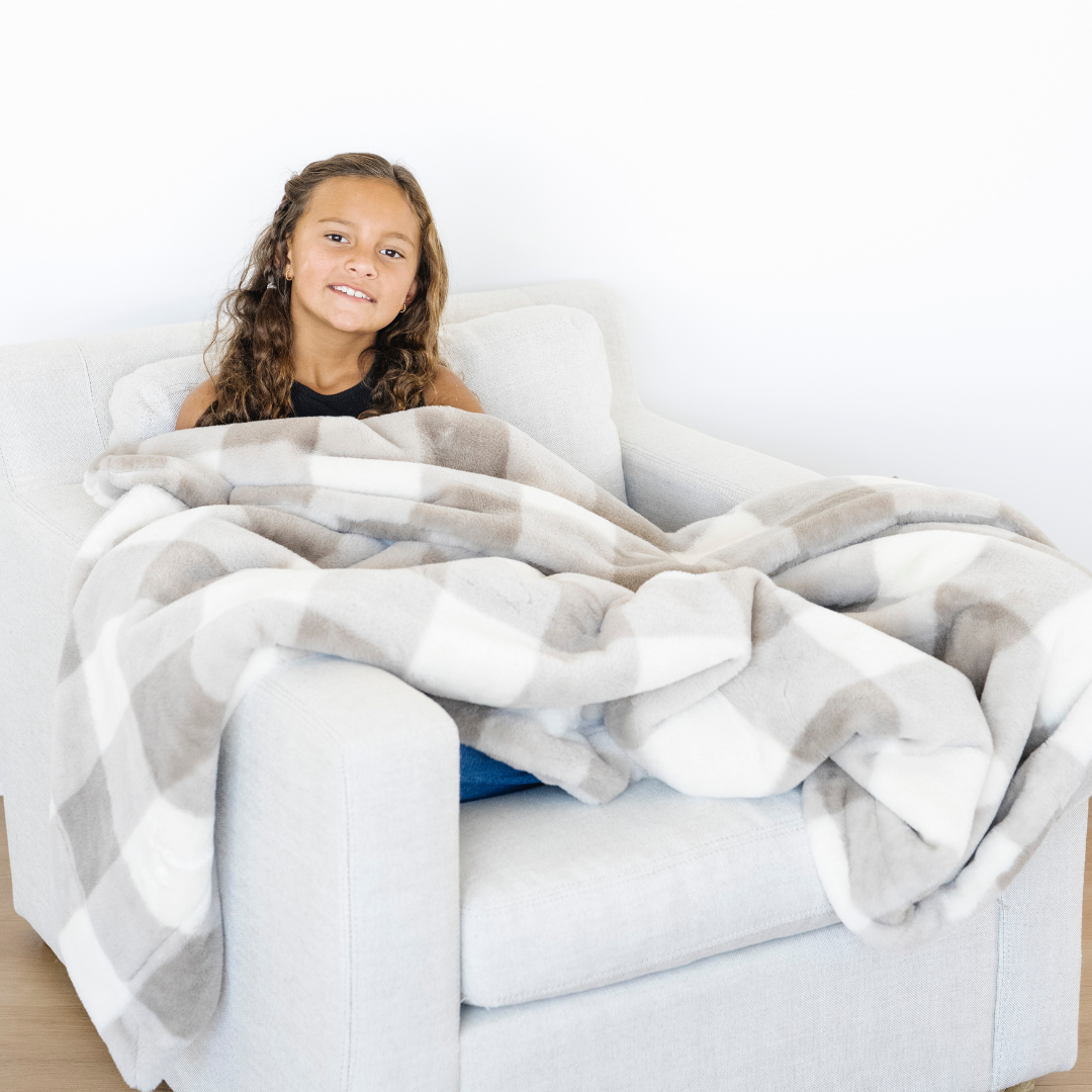 Holiday Printed Faux Fur Throw Blankets