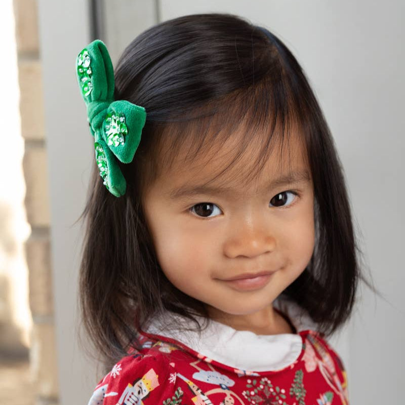 Holiday Velvet Sequin Bow