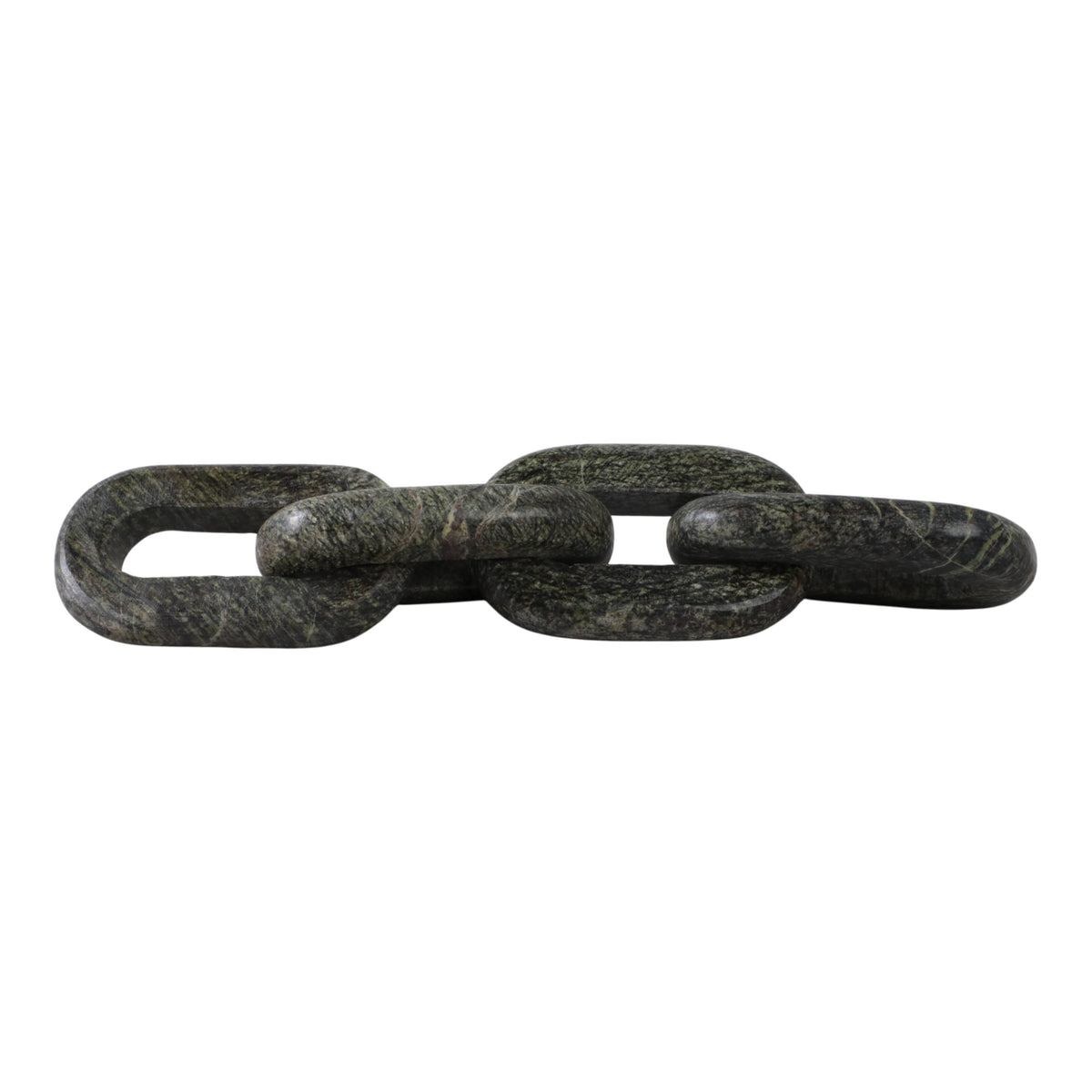 Marble Modern Four-Link Chain Sculpture - Green, 14 in.