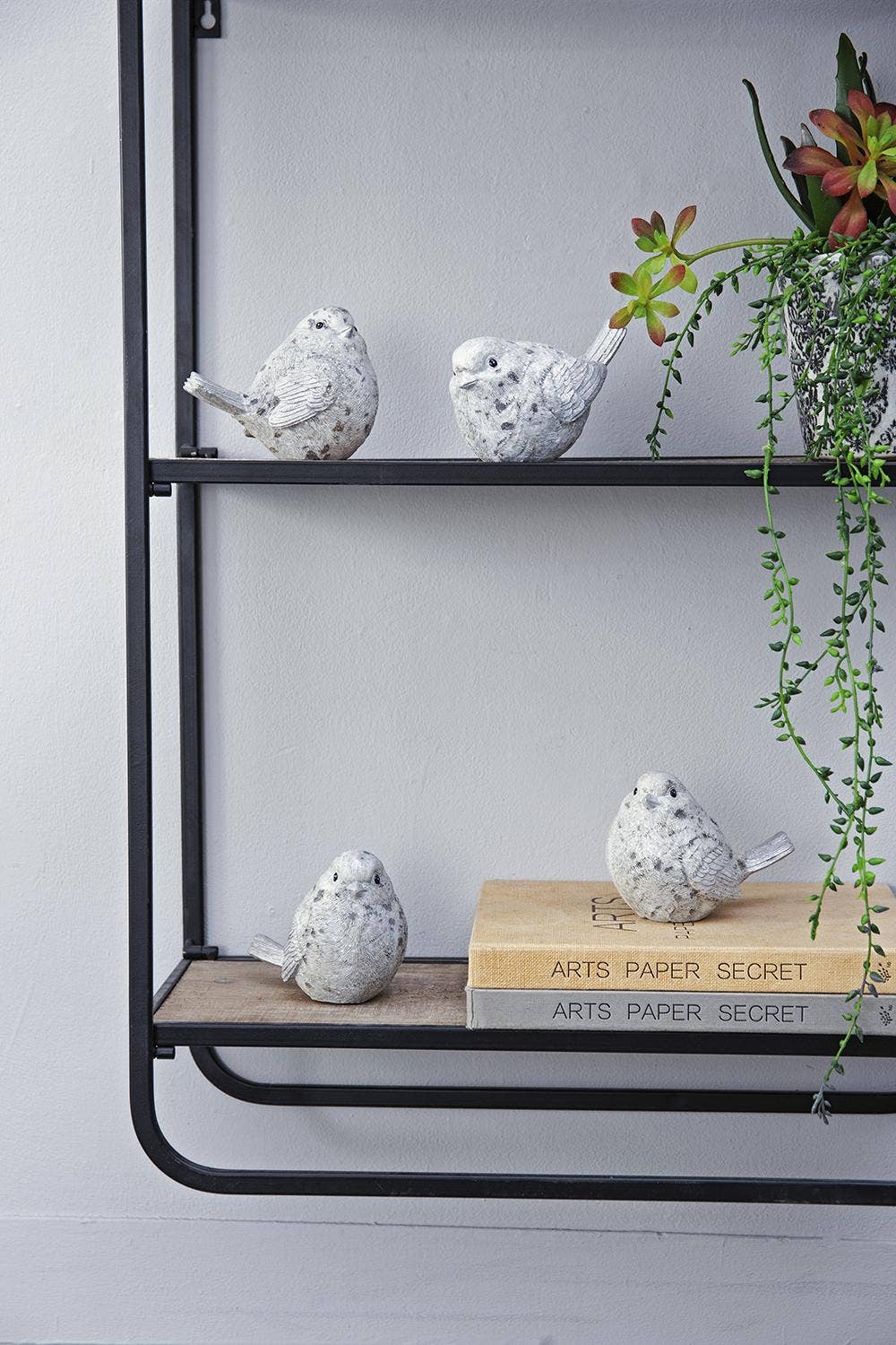 Resin Sparkly Snow Bird, Set of 4