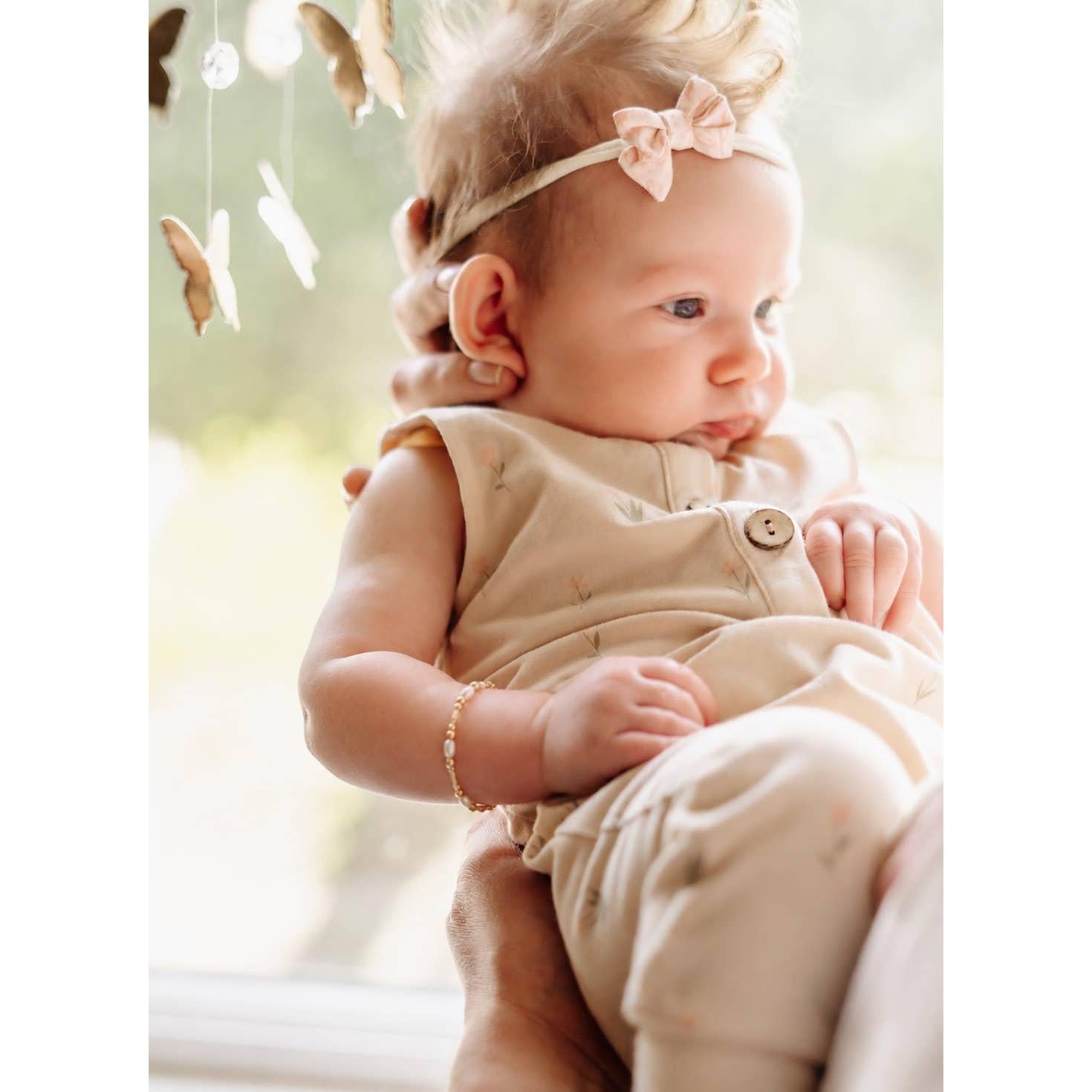 14K Gold-Plated Genuine Pearl Baby or Girls Beaded Bracelet