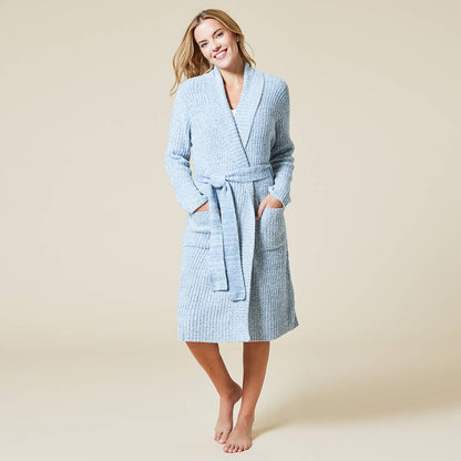 Soft and Plush 38" Marshmallow Rib Women's Wrap Robe