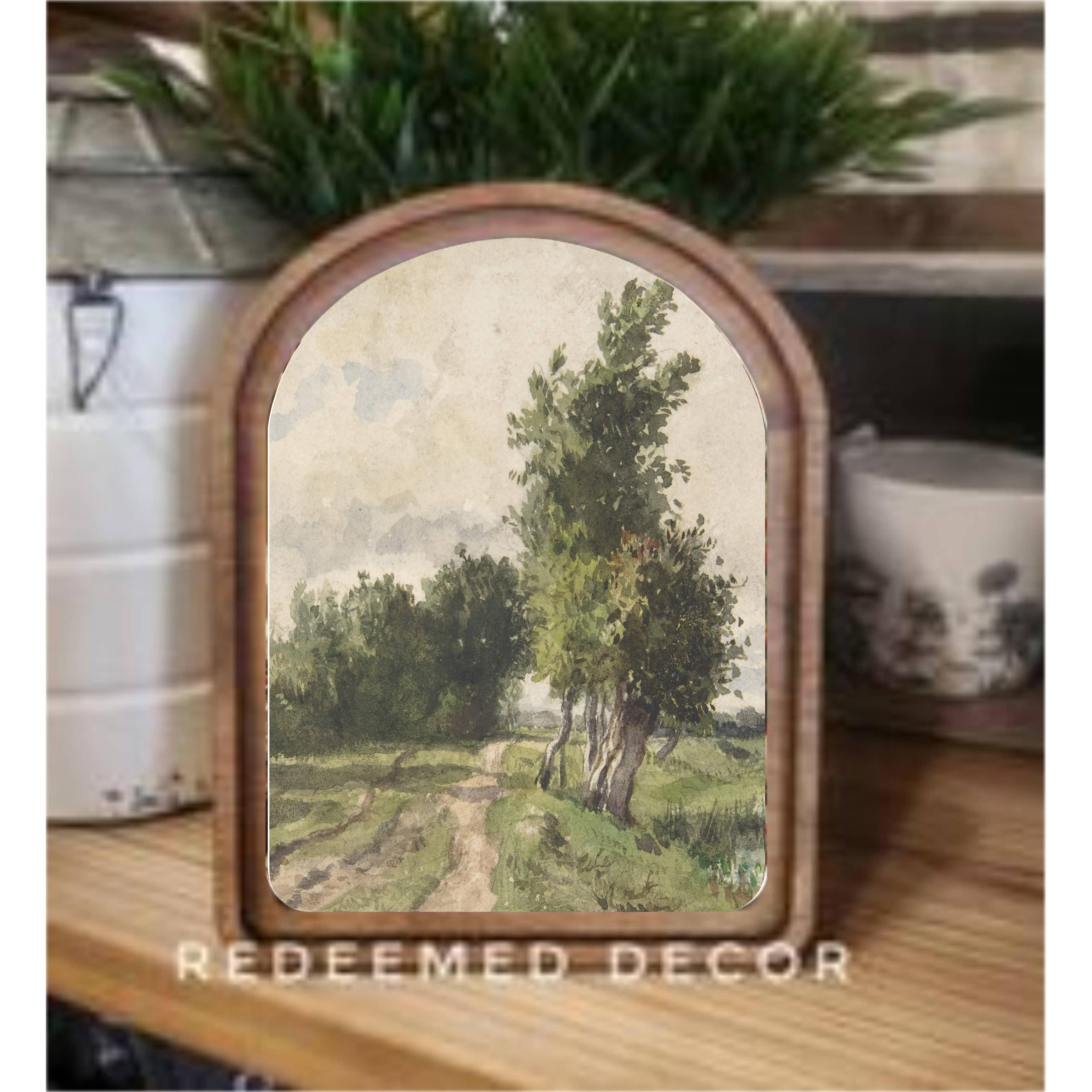 Arch Top Dirt Road Landscape Framed Art | Bridal Shower Kaylea Neal & Colt Leach