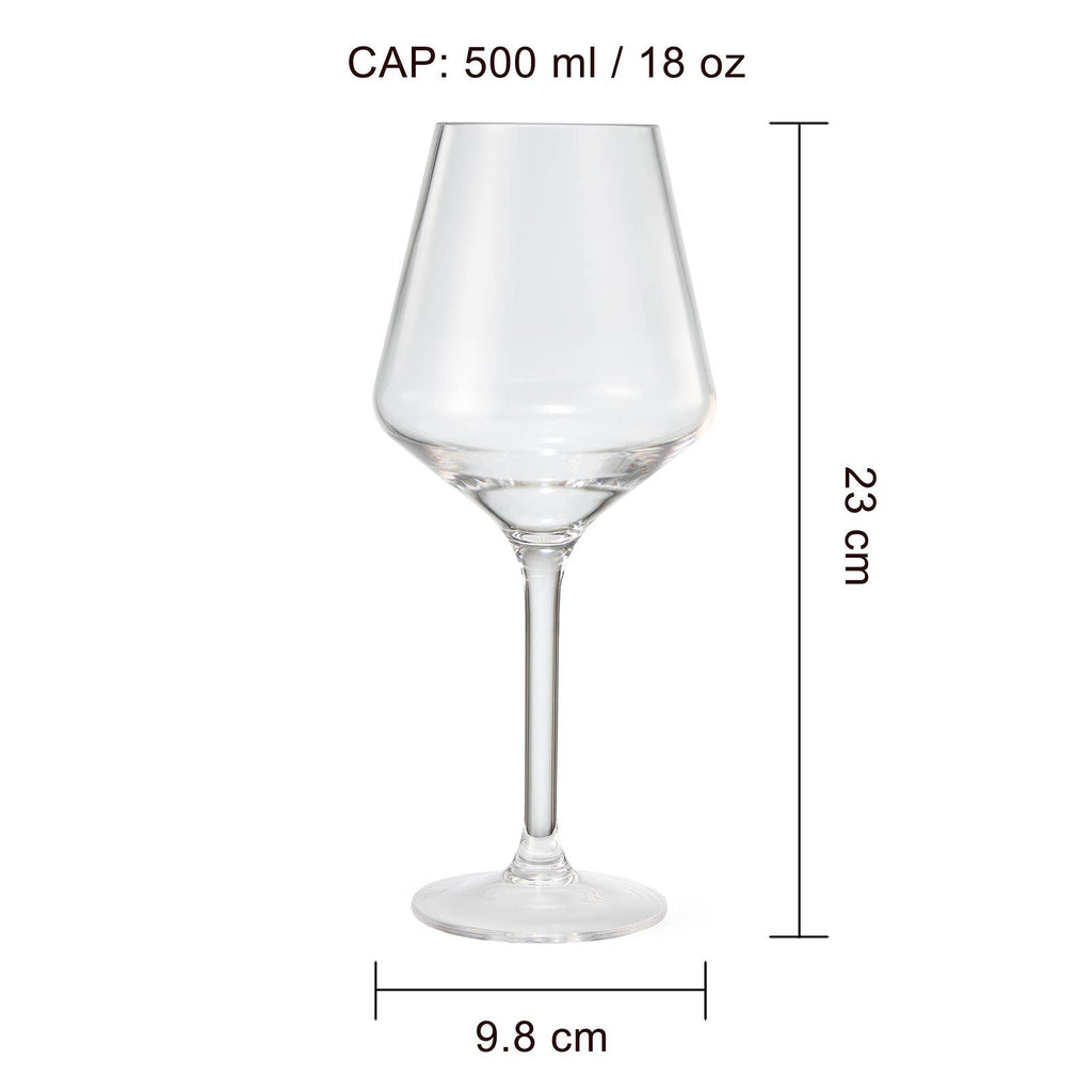 Acrylic Unbreakable Stemmed Plastic Wine Glasses | Set of 4