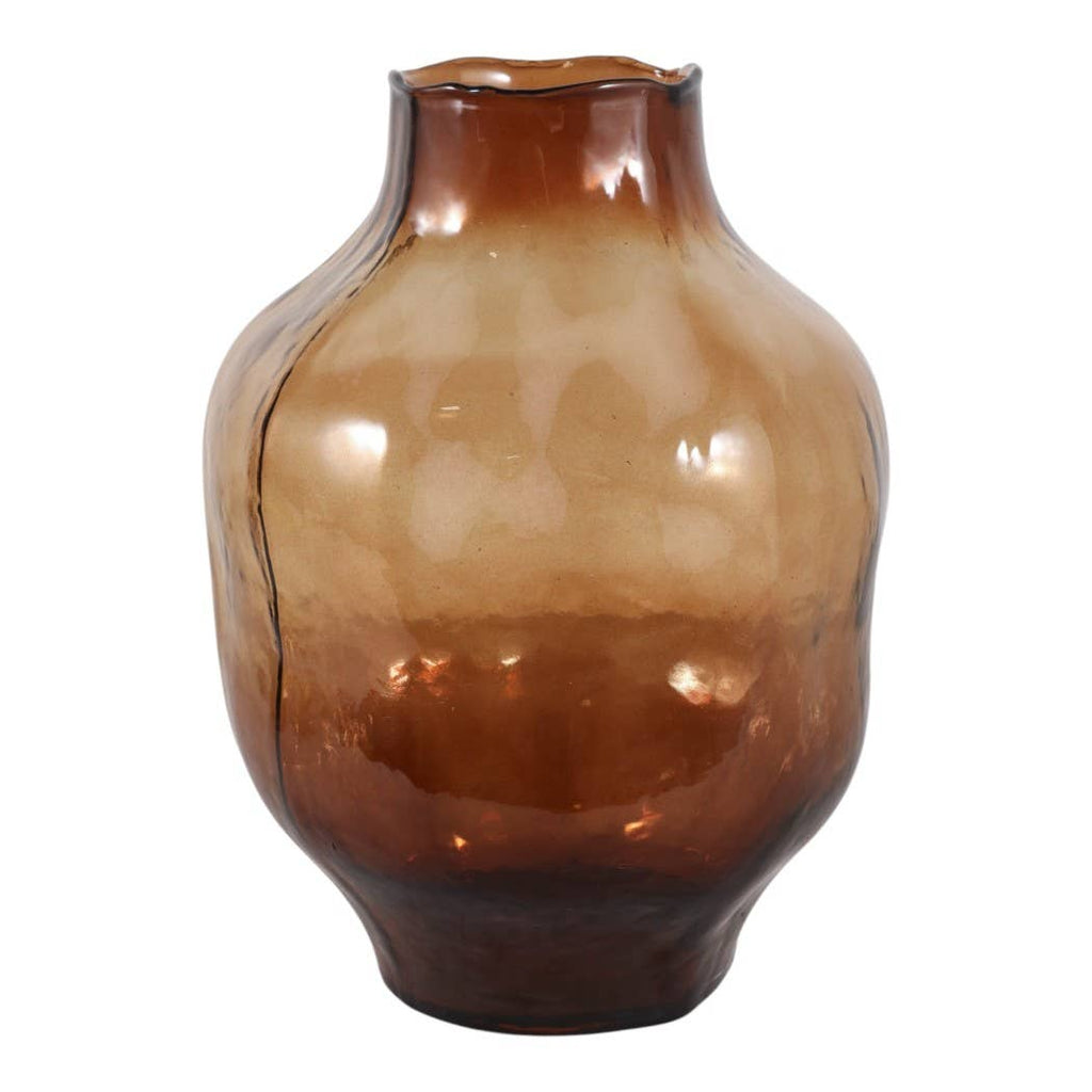 13x8" Glass Vase, Brown