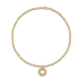 egirl classic gold 2mm bead bracelet – love small gold disc