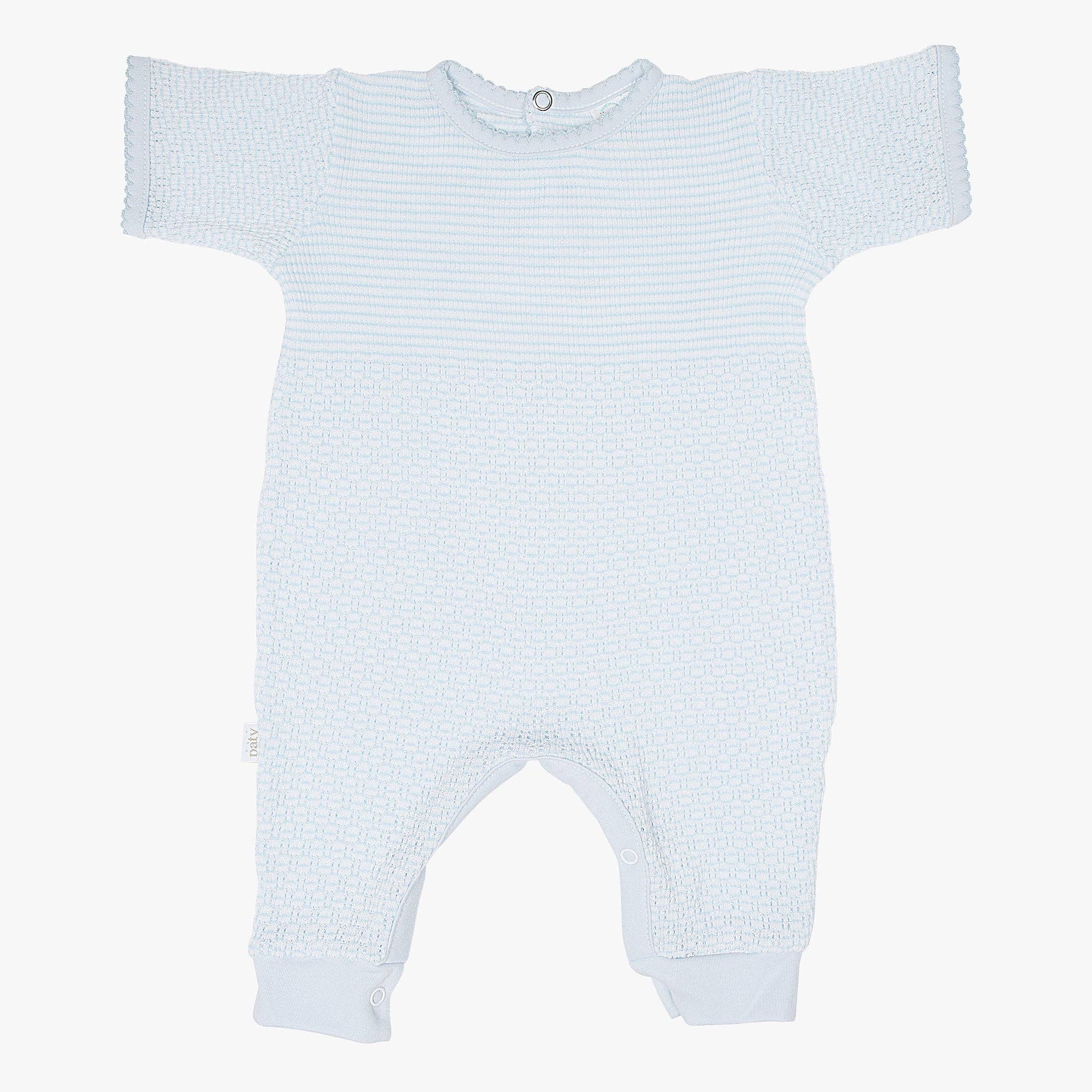 Paty Short Sleeve Knit Romper with Pima Binding