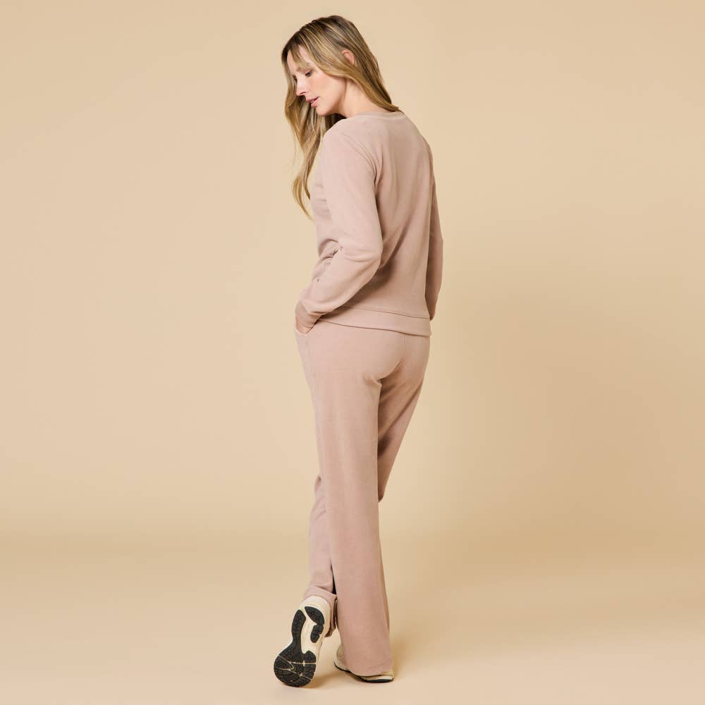 Vintage Velvet V-Neck with Wide Leg Pant