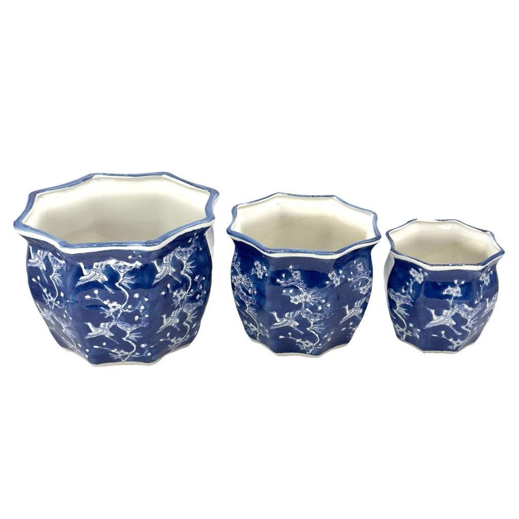 Ceramic Chinoiserie Planter Pots