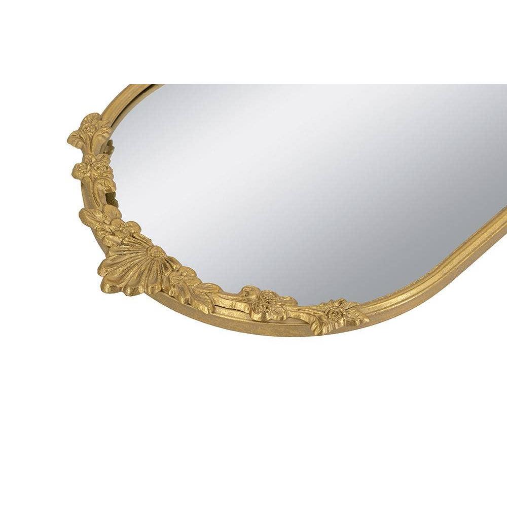 Mirror Tray with Gold Iron Floral Frame
