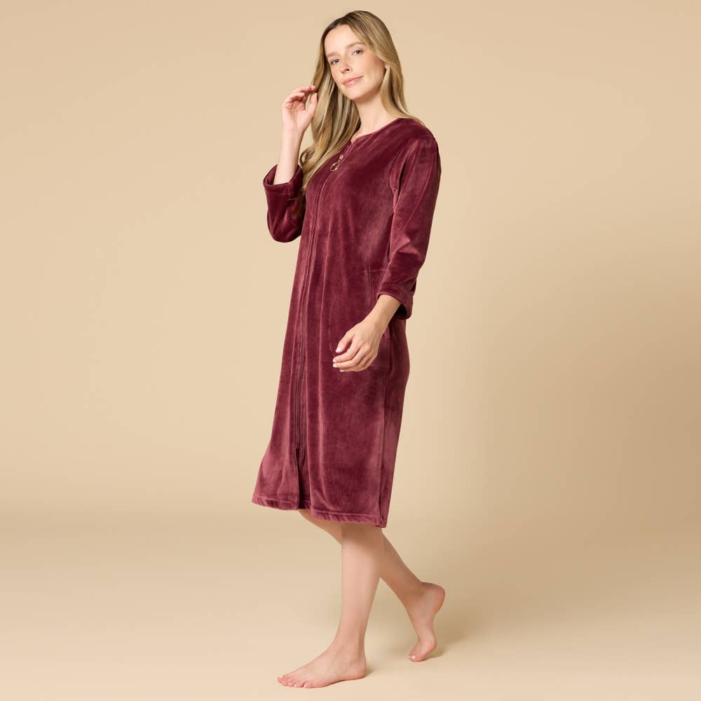 Women's 42" 3/4 Sleeve Serenity Short Zip Robe