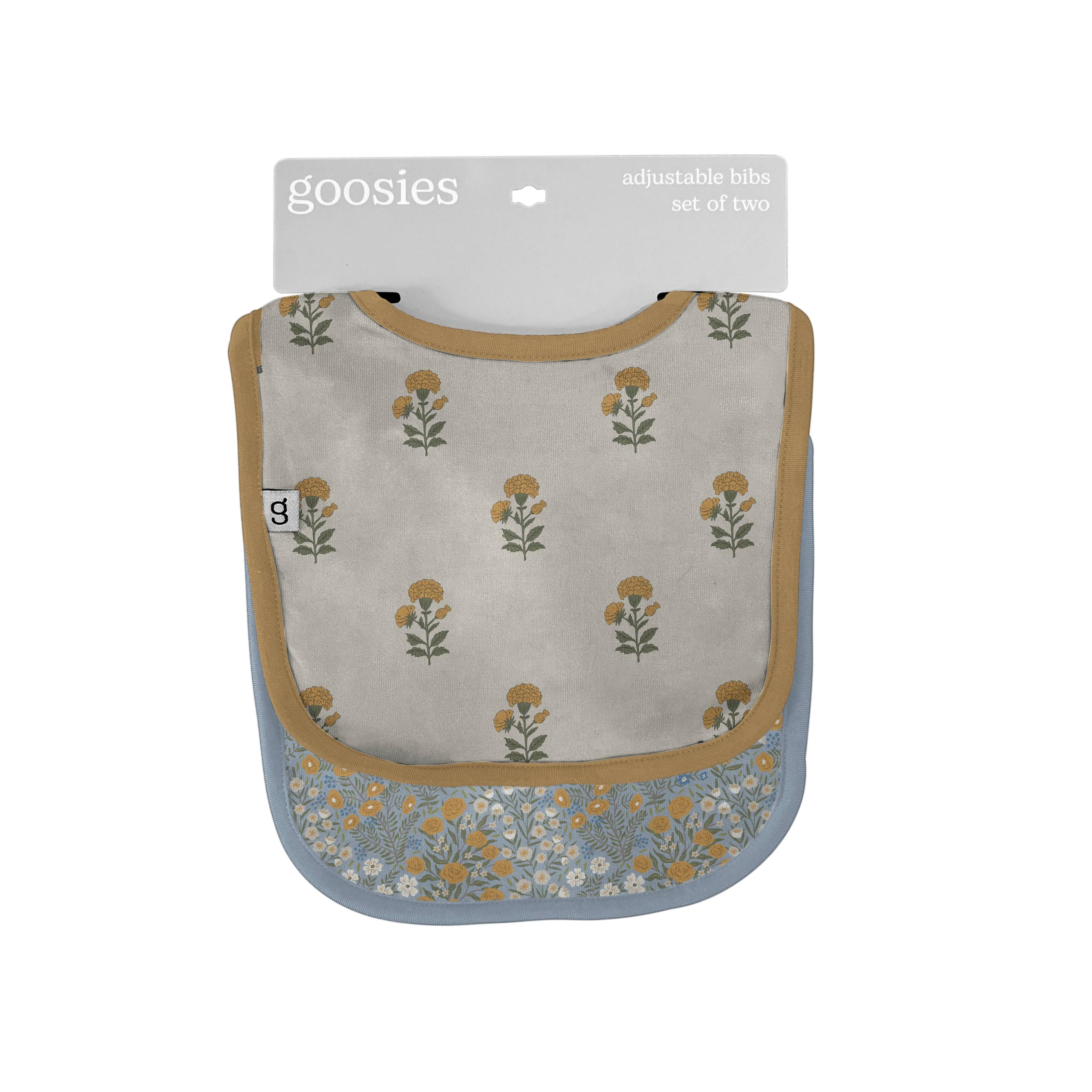 Goosies Bib Set of 2, Marigold Block Print