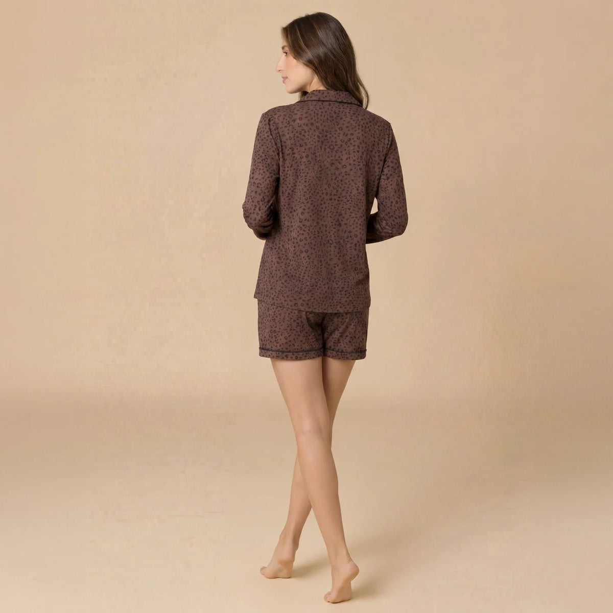 Wildly Soft Slim Notch Collar Long Sleeve Short PJ Set