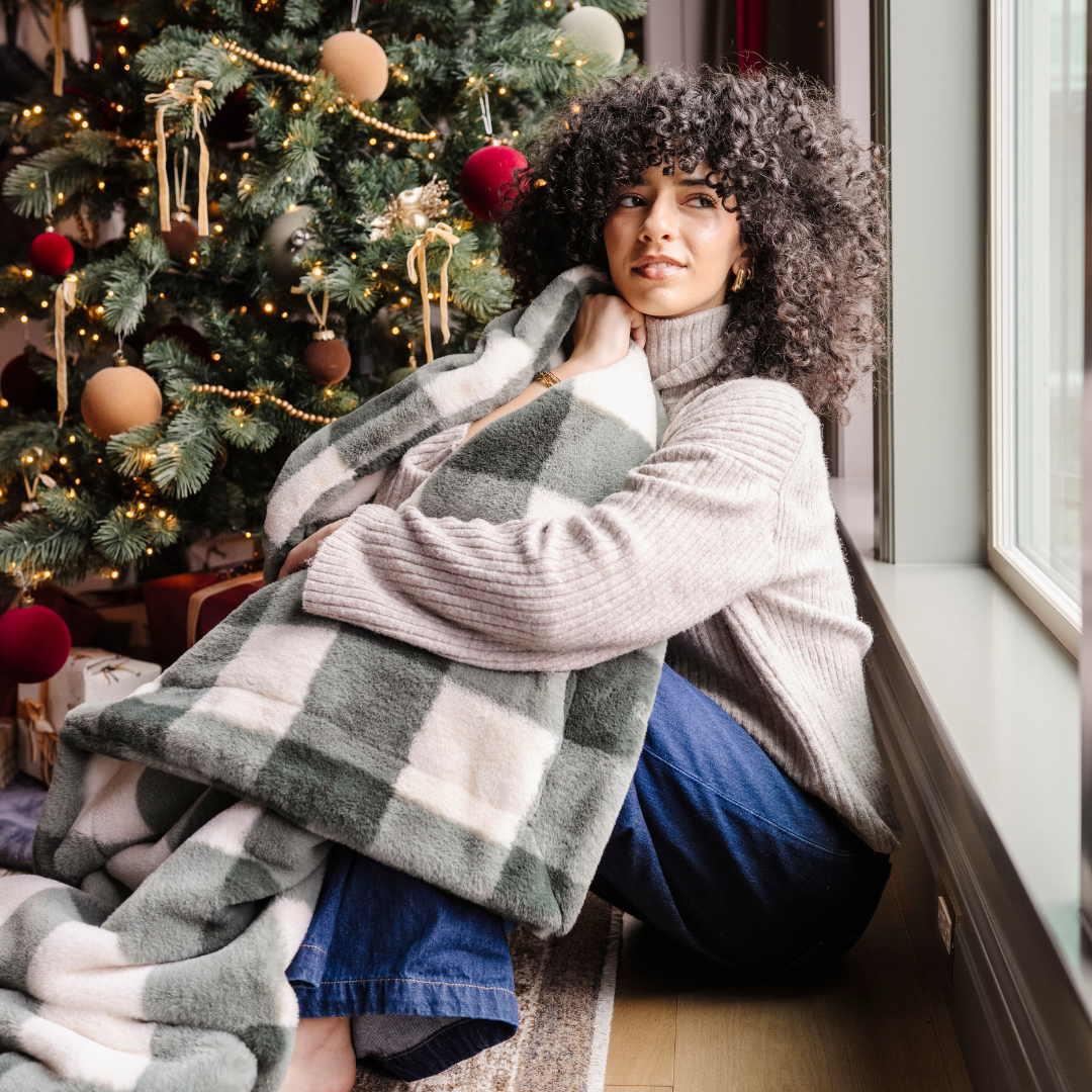 Holiday Printed Faux Fur Throw Blankets