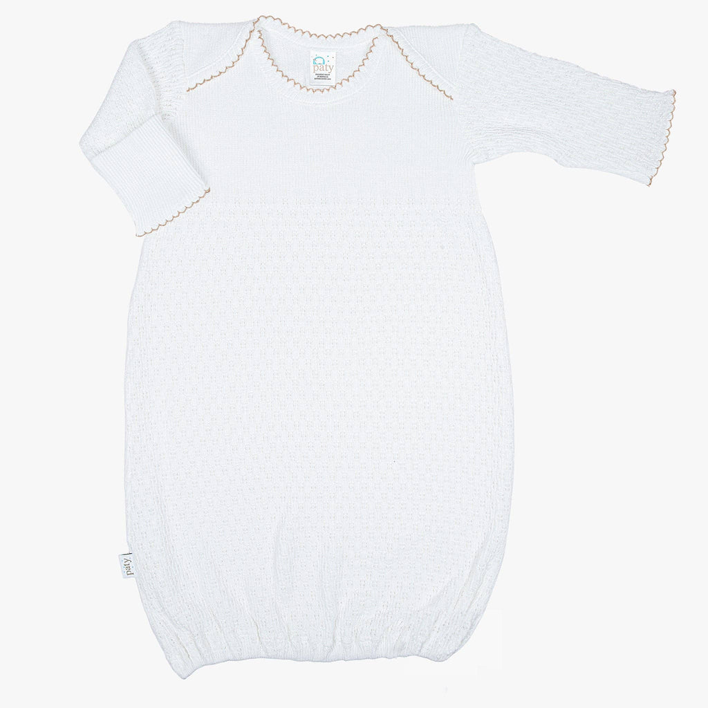 Paty Knit Overlap Shoulder Gown