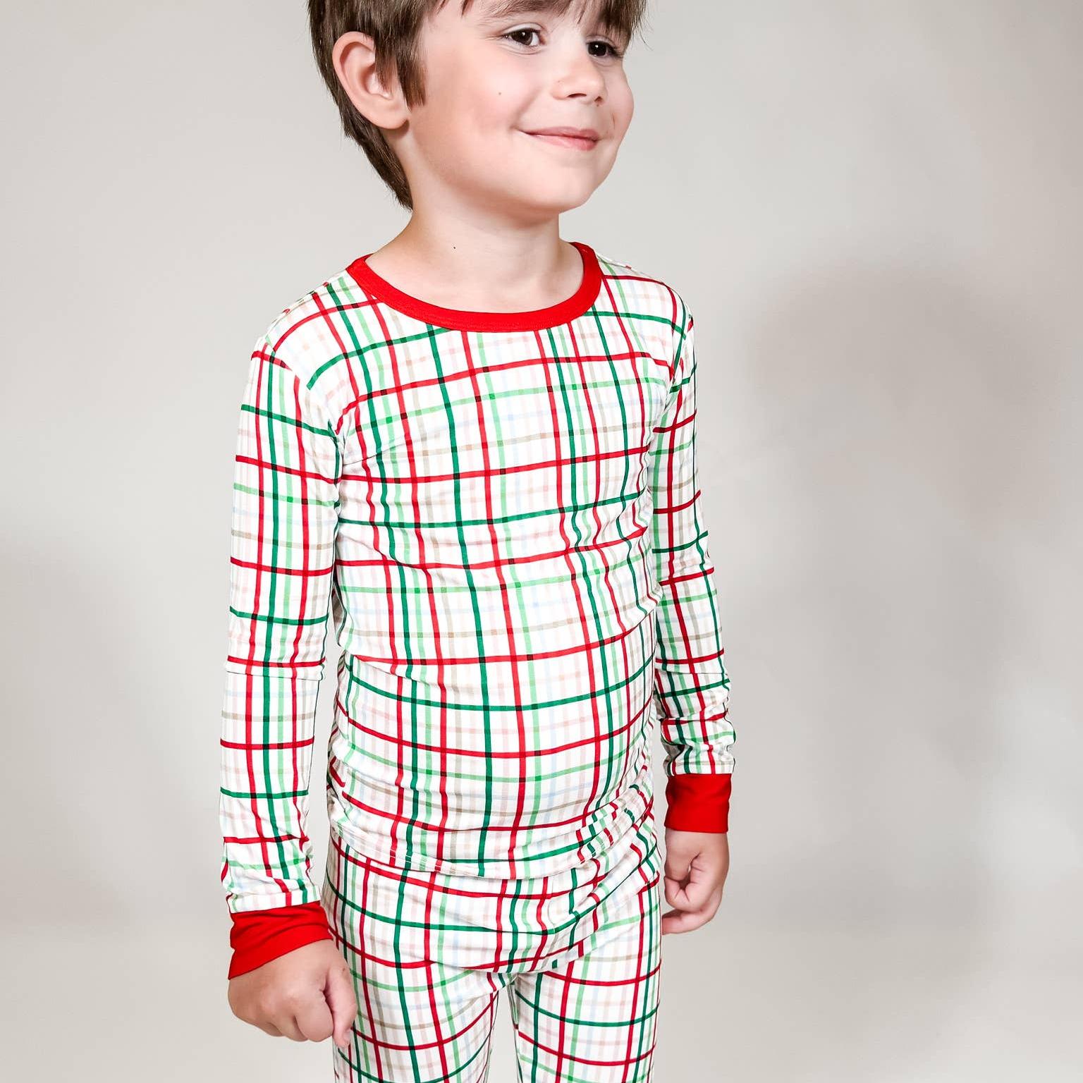 Longsleeve PJs, Festive Plaid