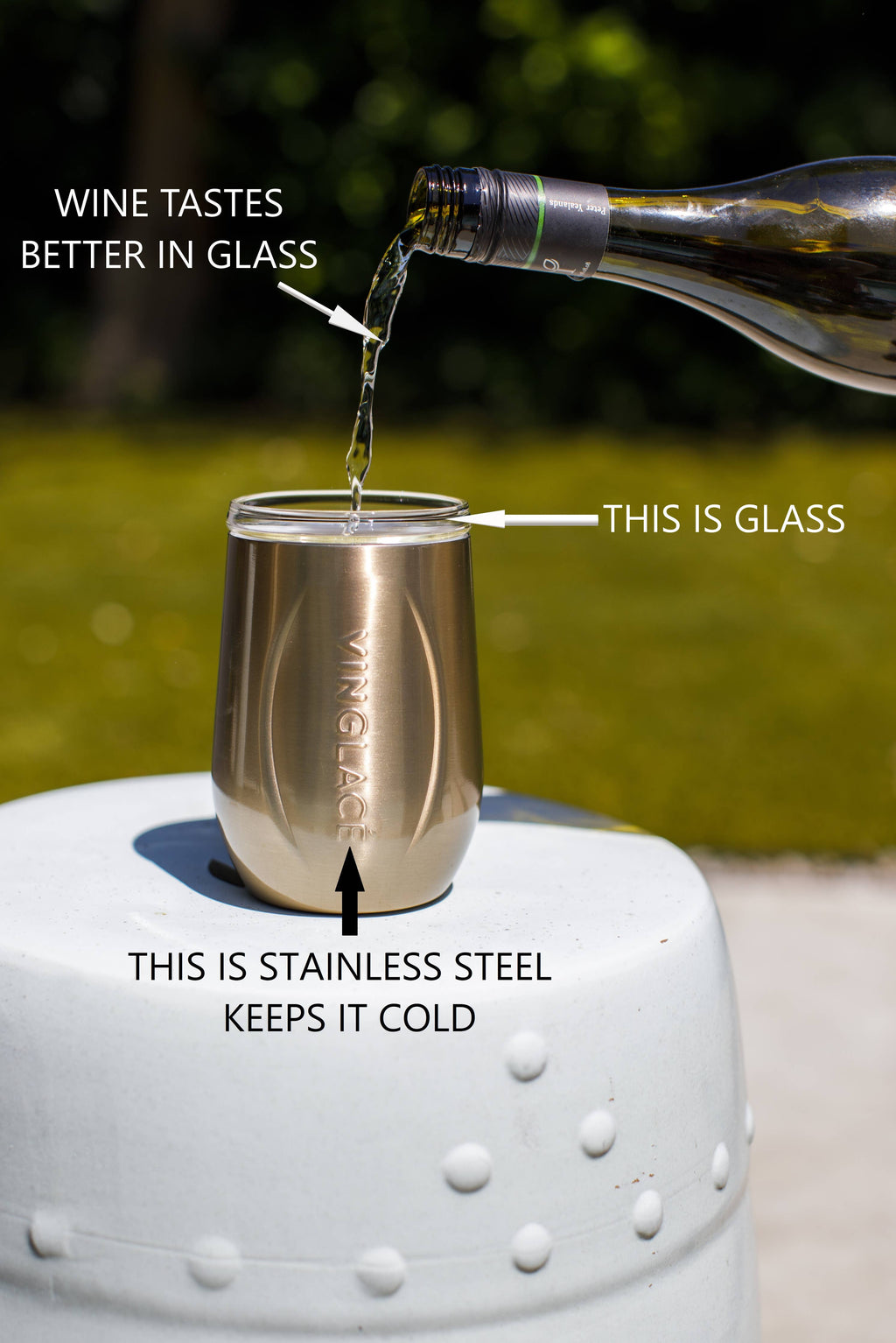 Copper Stemless Wine Glass