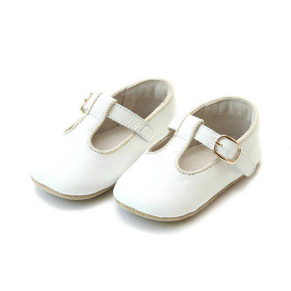 Evie TBar Mary Jane L'Amour Crib Shoe White