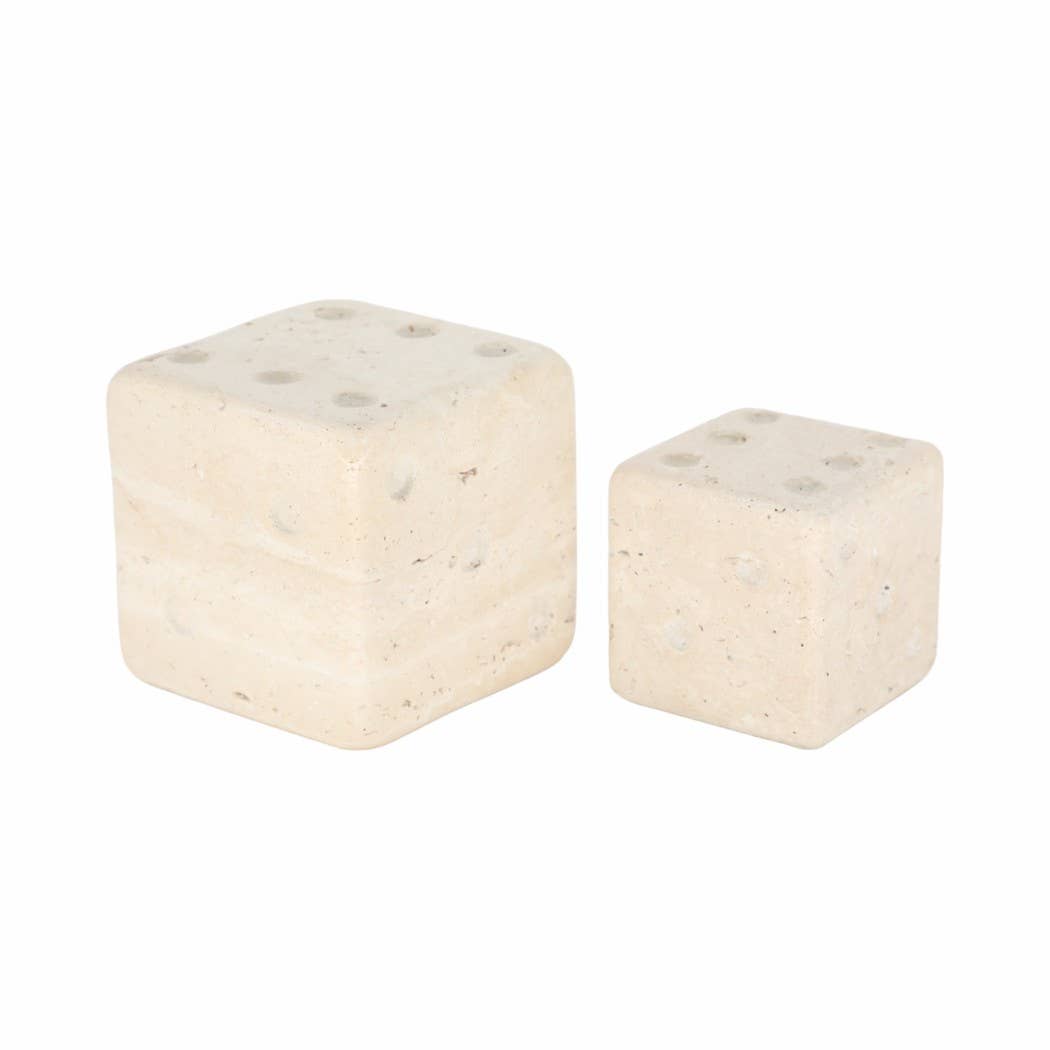 Marble Stone Dice, Ivory