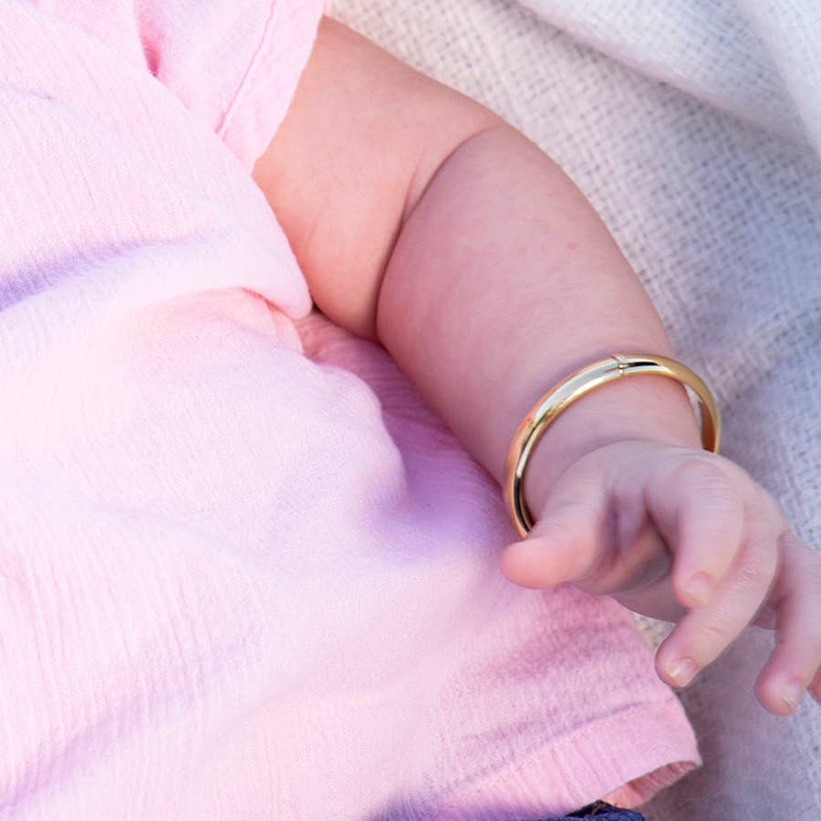 Cherished Moments Gold Classic Bangle for Baby & Kids or Mom and Me Jewelry