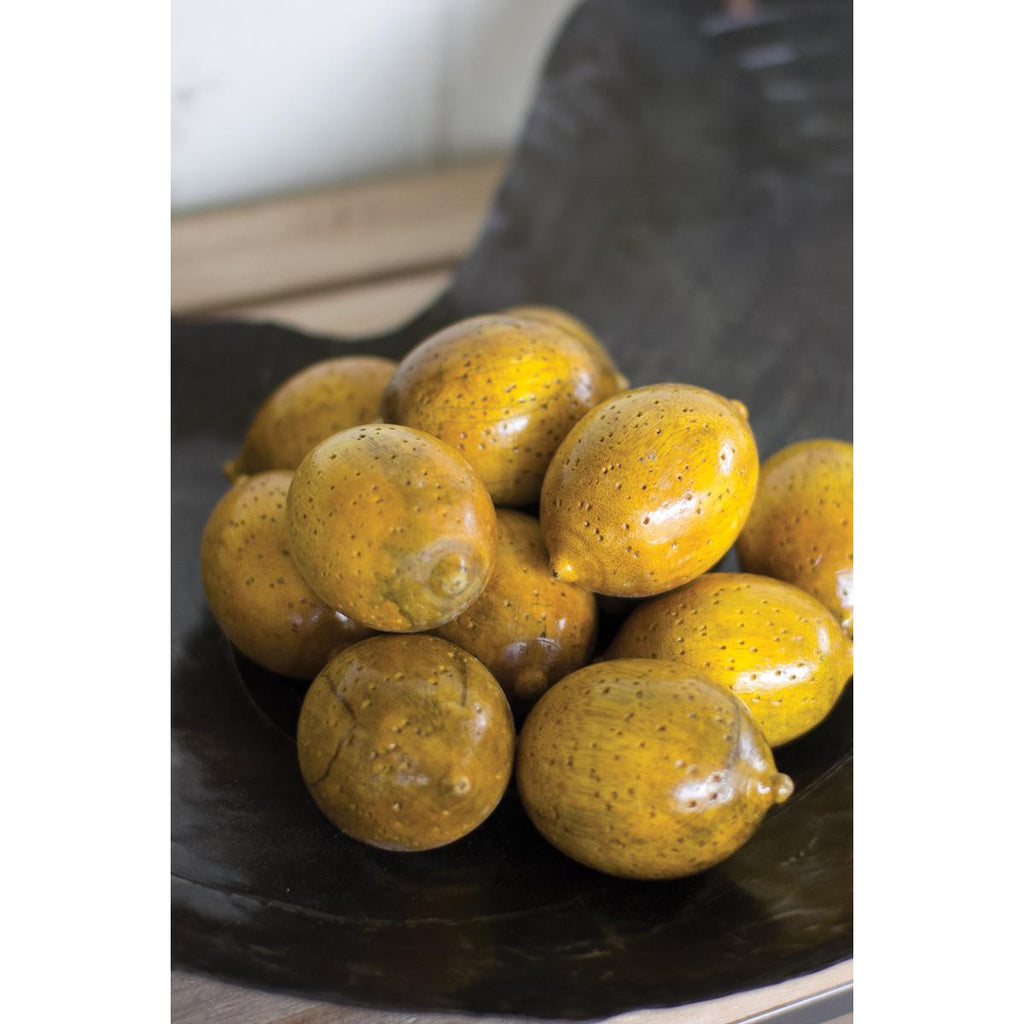 One Dozen Hand-Carved Wooden Lemons Kalalou