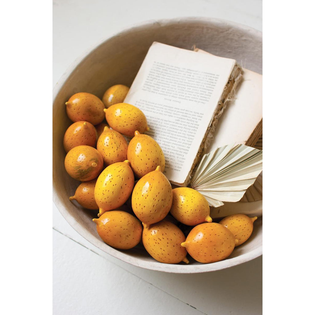 Hand-Carved Wooden Lemons