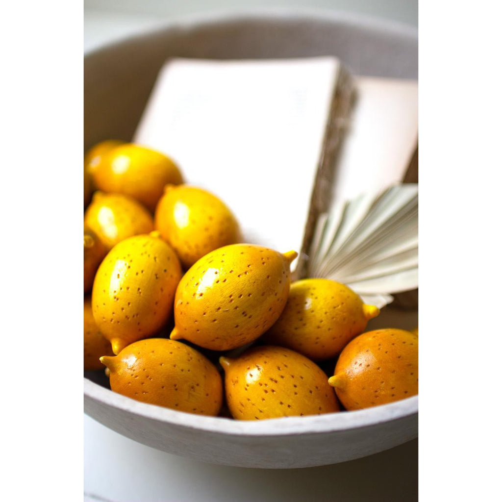 Hand-Carved Wooden Lemons
