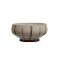 Hand-Painted Stoneware Bowl w/ Stripes