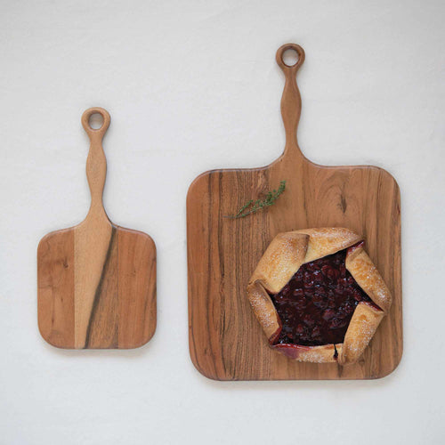 Acacia Wood Cheese/Cutting Board w/Handle