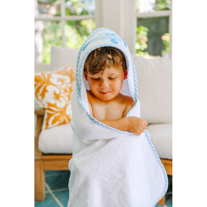 Airplane Applique Hooded Towel & Washcloth Set