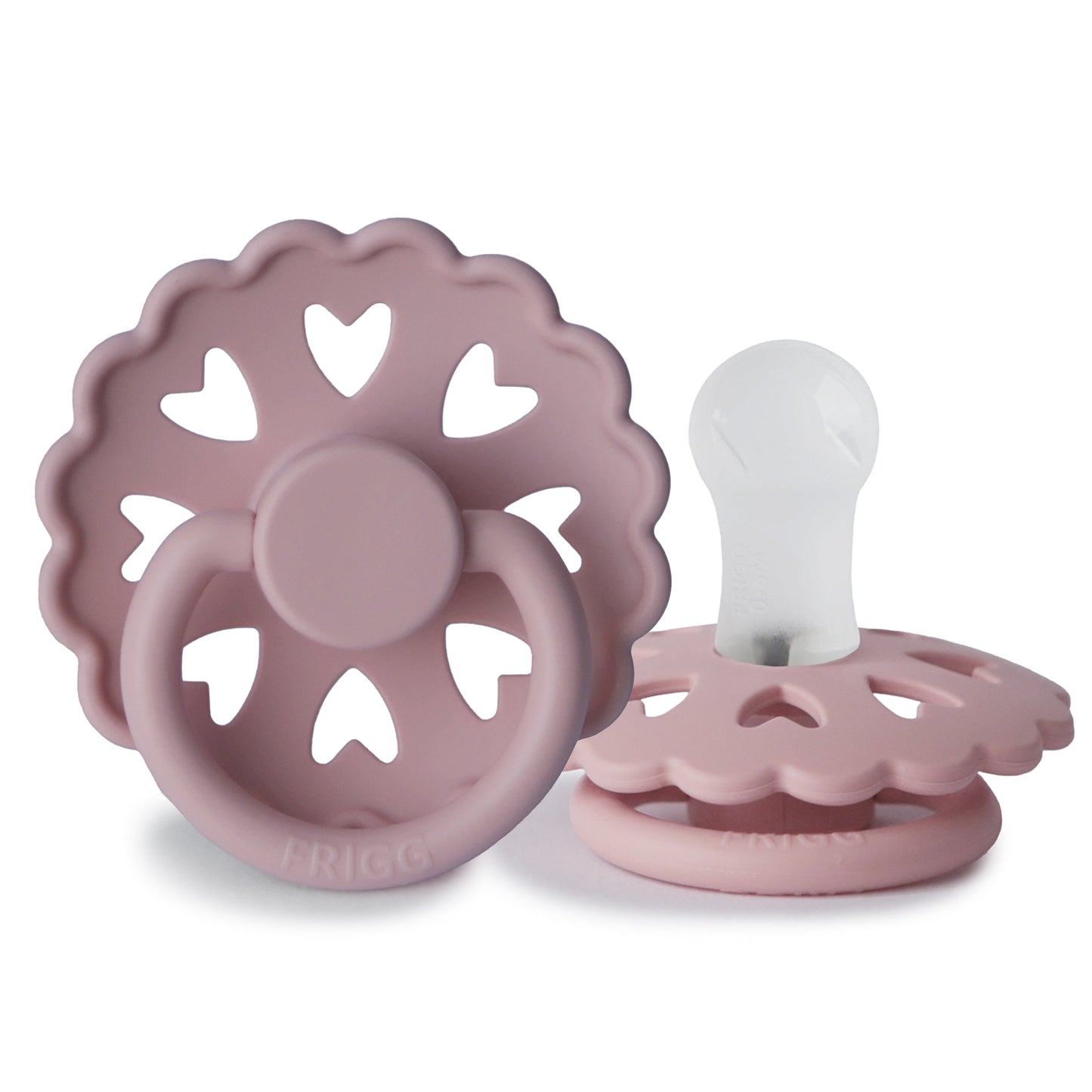 Mushie FRIGG Andersen Fairytale Silicone Pacifier 2-Pack Twilight Mauve/Primrose