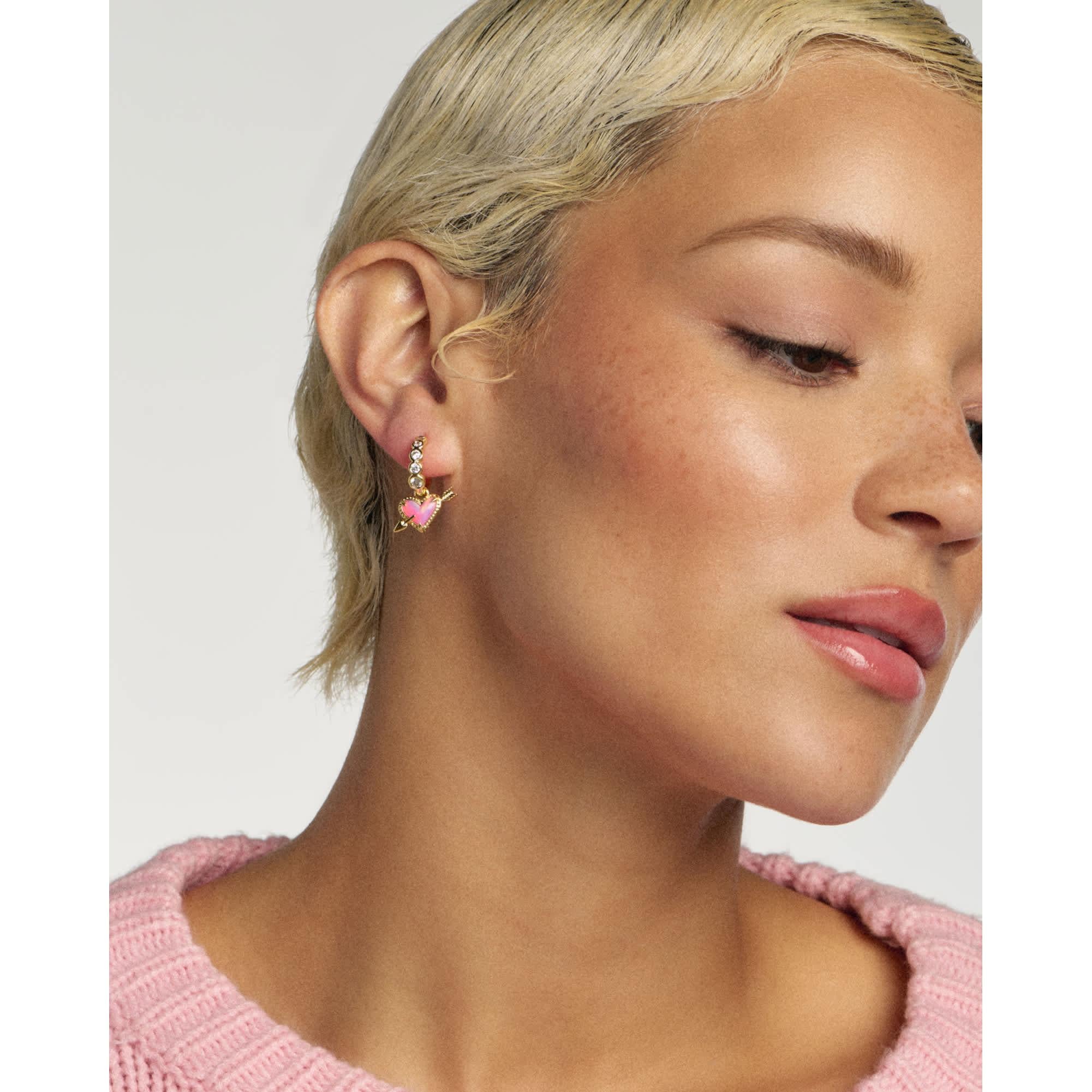 Ari Heart Arrow Huggie Earrings