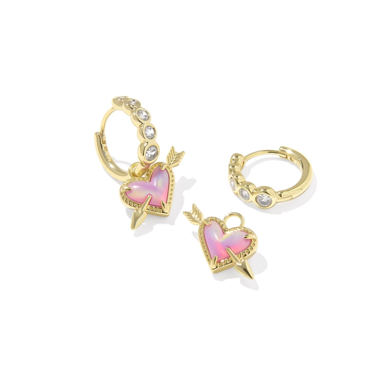 Ari Heart Arrow Huggie Earrings