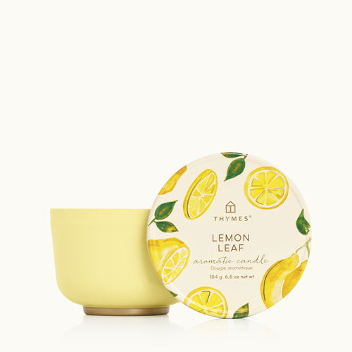 Poured Candle Tin, Printed Lid, Lemon Leaf